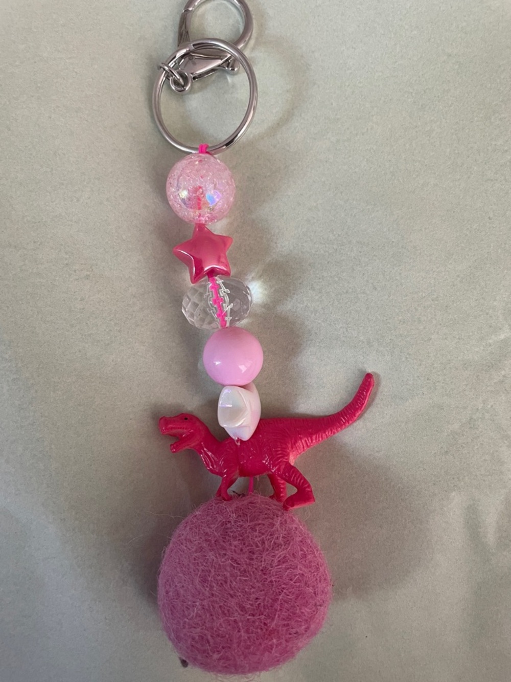 Kid’s entrepreneur shop Colorful Dinosaur Bead keychain or purse charm
